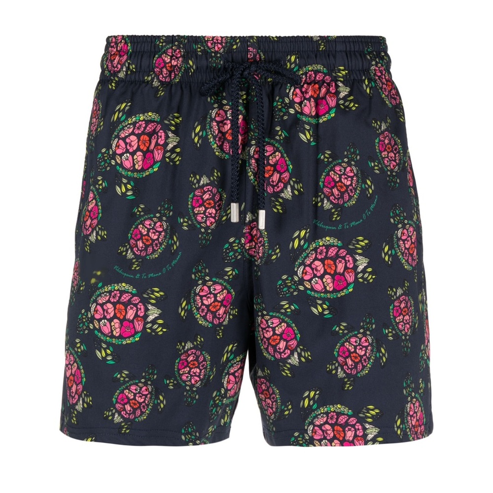 Men's Provencal Turtle-print Drawstring swim short Sz L